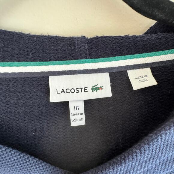 Lacoste Fairplay Sweatshirt Blue Red Pullover Hoodie Long Sleeve Men's Sz 16/L - Picture 3 of 6